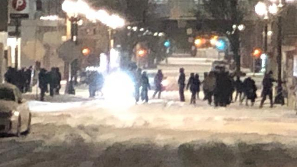 Demonstrators smash windows in Portland despite winter storm