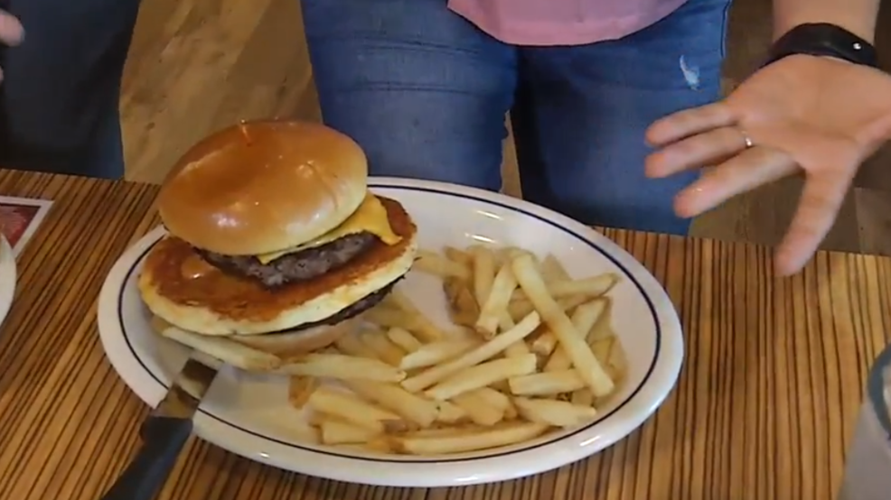 New IHOP pancakes... in burgers! WOAI