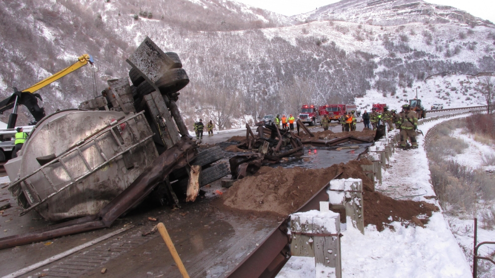 Crash closes traffic in Provo Canyon, spills crude oil across highway