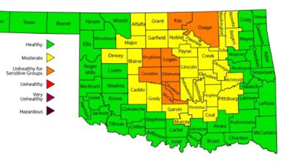 DEQ issues air quality advisory for central Oklahoma counties KTUL