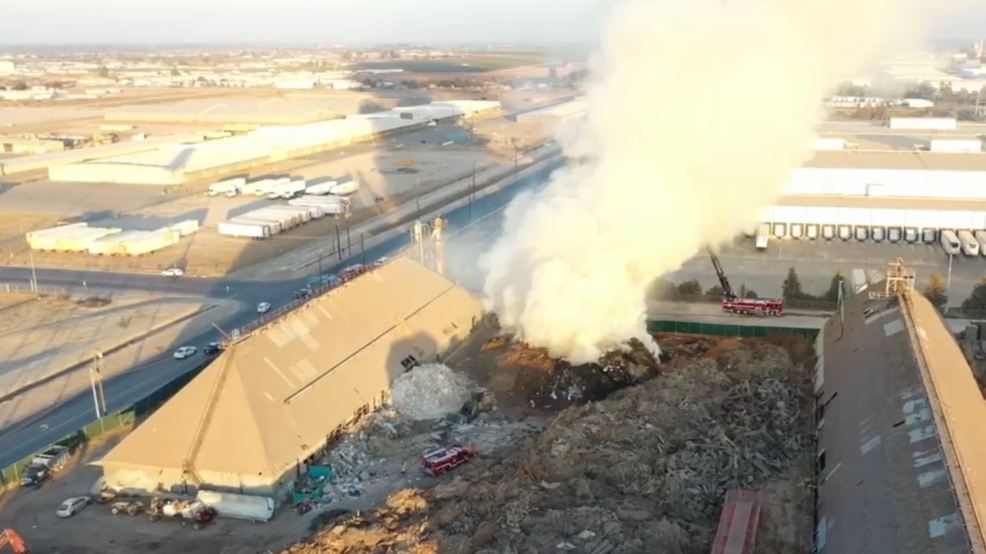 Firefighters Work To Put Out Flames At Fresno Recycling Center KMPH