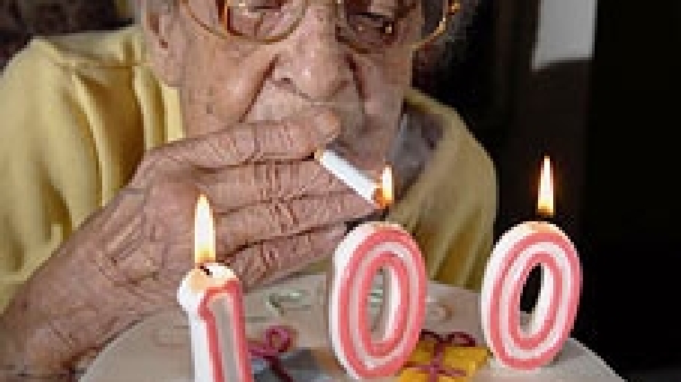 100yearold celebrates her birthday by smoking 170,000th cigarette KPTM