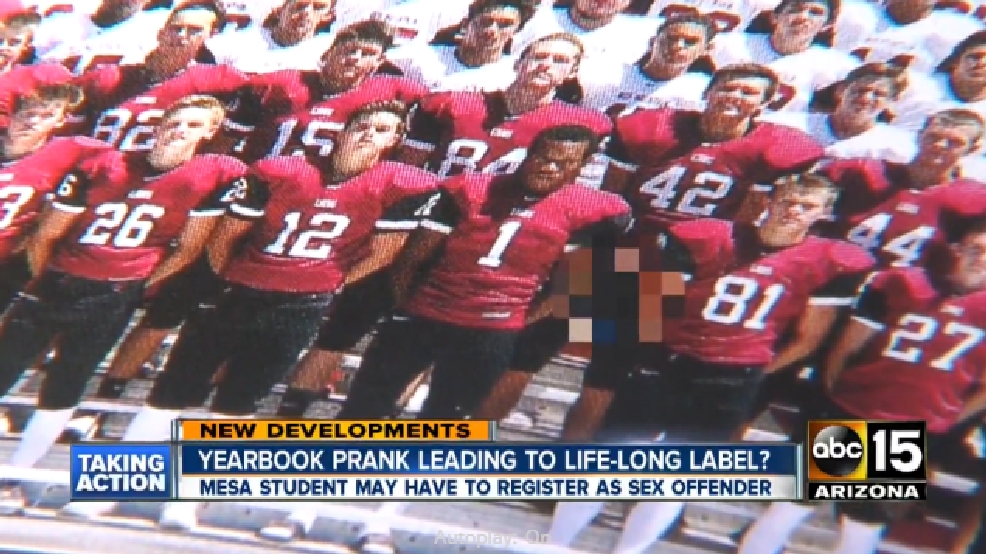 HS football player charged after exposing himself in yearbook team