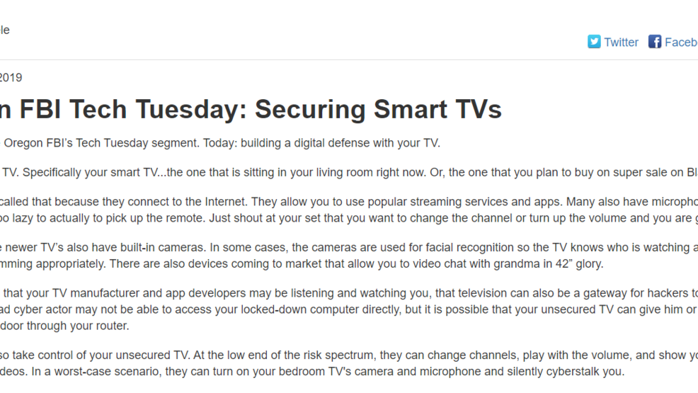 Fbi Amarillo Tech Experts Warn Against Spying Through Smart Tvs Kvii